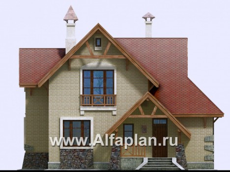 Проекты домов Альфаплан - «Альпенхаус» - альпийское шале - превью фасада №1