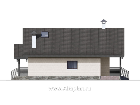 Проекты домов Альфаплан - «Моризо» - шале с четырьмя спальными комнатами - превью фасада №3