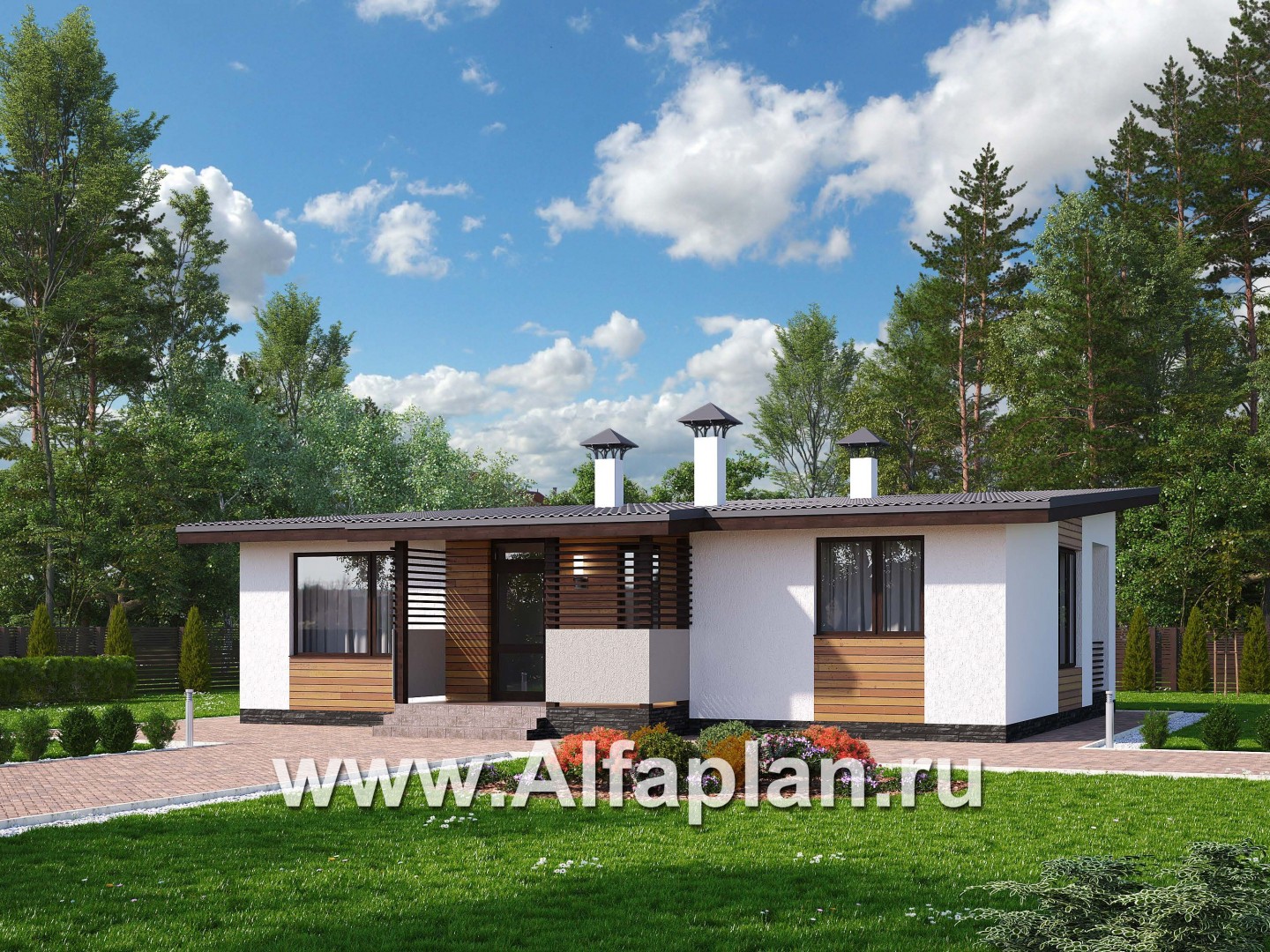 Проекты домов Альфаплан - «Зита» - загородный дом для отдыха - основное изображение