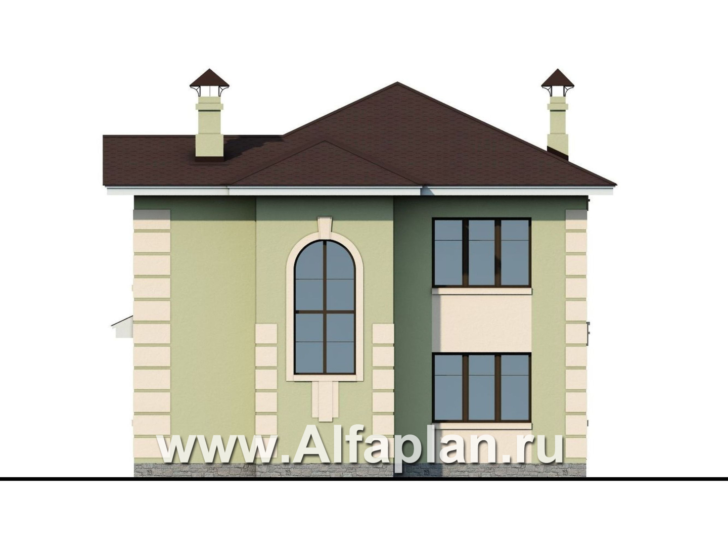 Проекты домов Альфаплан - «Знаменка» — удобный и компактный коттедж - изображение фасада №4