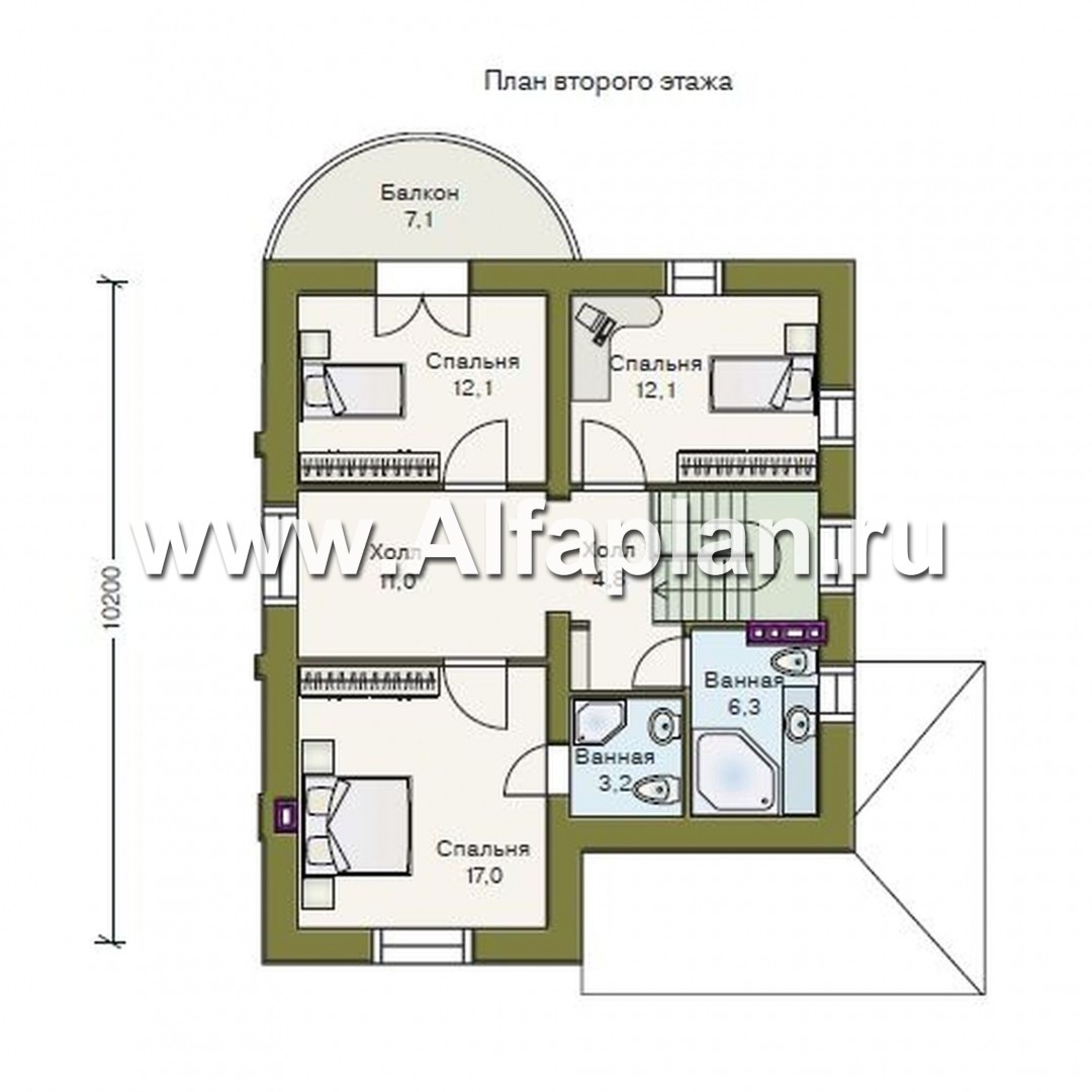 Проекты домов Альфаплан - «Ретростилиса» - проект экономичного дома для небольшого участка - план проекта №2