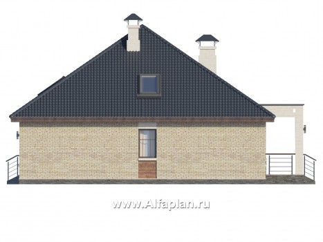 «Перспектива» - проект дома с мансардой, с террасой, с мансардными окнами - превью фасада дома
