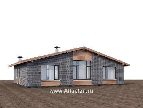 Проекты домов Альфаплан - "Форест" - проект одноэтажного дома с большой террасой - превью дополнительного изображения №3