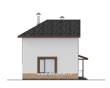 Проекты домов Альфаплан - "Бессер" - проект рационального каркасного дома, строить быстро, жить - удобно - превью фасада №3
