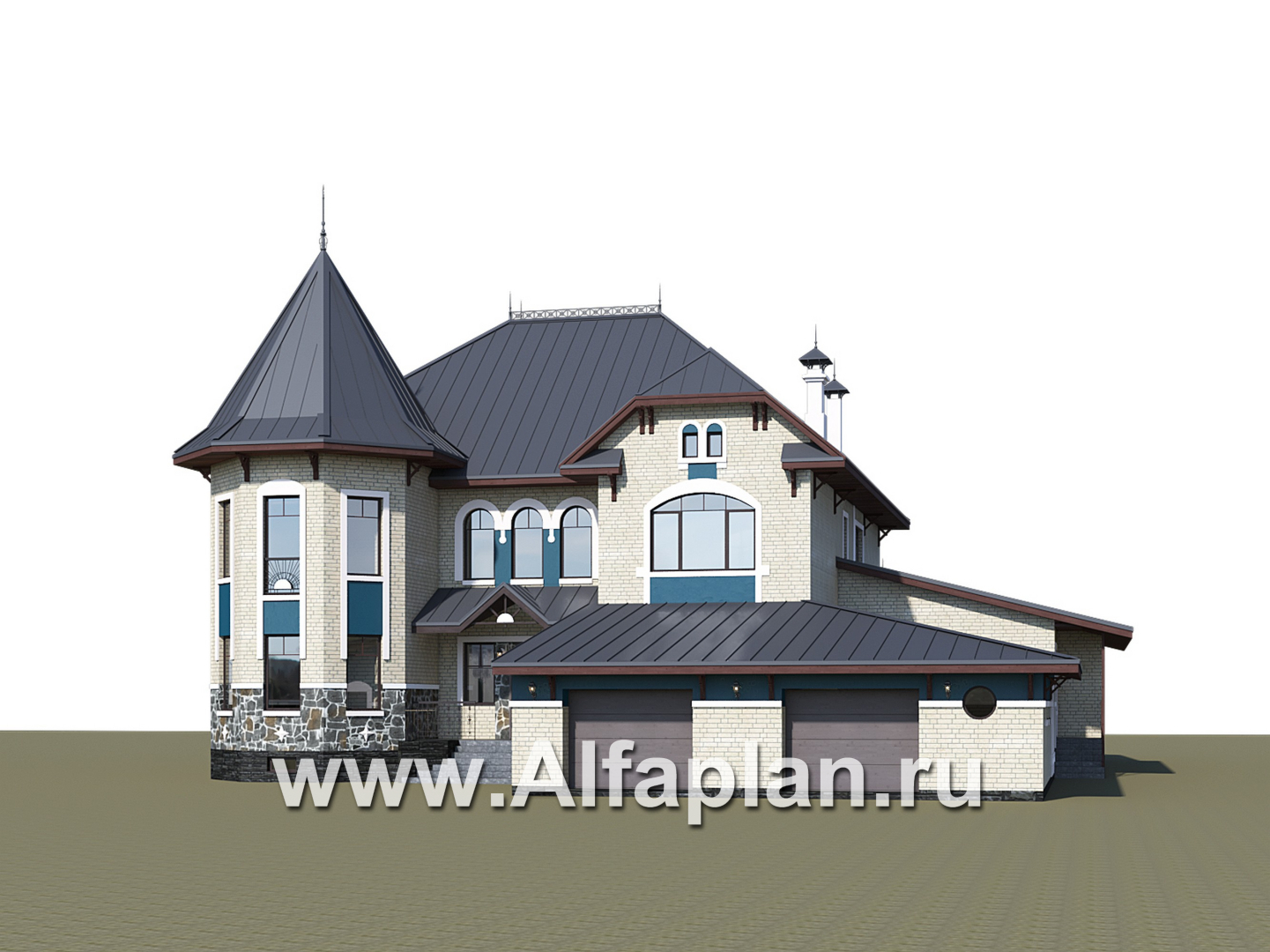Проекты домов Альфаплан - "Дворянское гнездо" - семейный особняк в русском стиле - дополнительное изображение №2