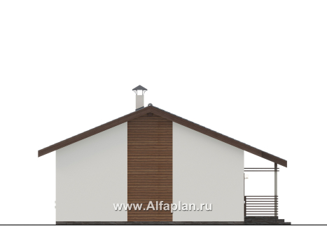 «Пикколо» - проект простого одноэтажного дома, планировка мастер спальня и сауна - превью фасада дома