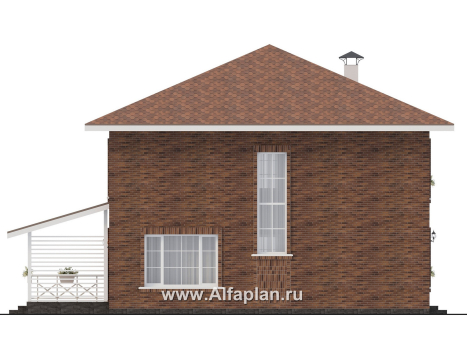 «Сайма» - проект двухэтажного дома из кирпичей, с террасой, в баварском стиле - превью фасада дома