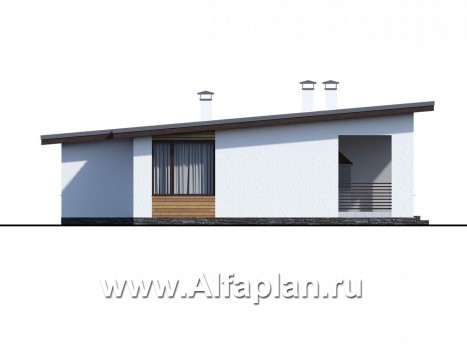 Проекты домов Альфаплан - «Эпсилон» - уютный каркасный дом с просторной террасой - превью фасада №3