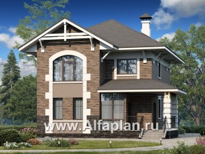 Проекты домов Альфаплан - «Фея сирени» — изящный дом для небольшого участка - превью основного изображения