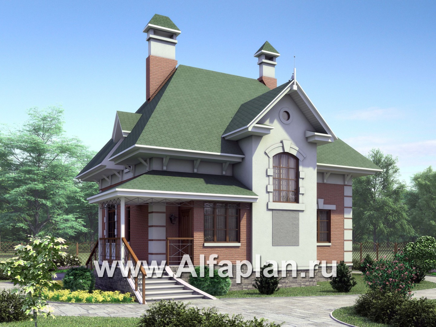 Проекты домов Альфаплан - «Шале Малек» - компактный загородный дом для небольшого участка - основное изображение
