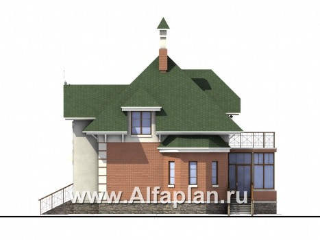Проекты домов Альфаплан - «Шале Малек» - компактный загородный дом для небольшого участка - превью фасада №2