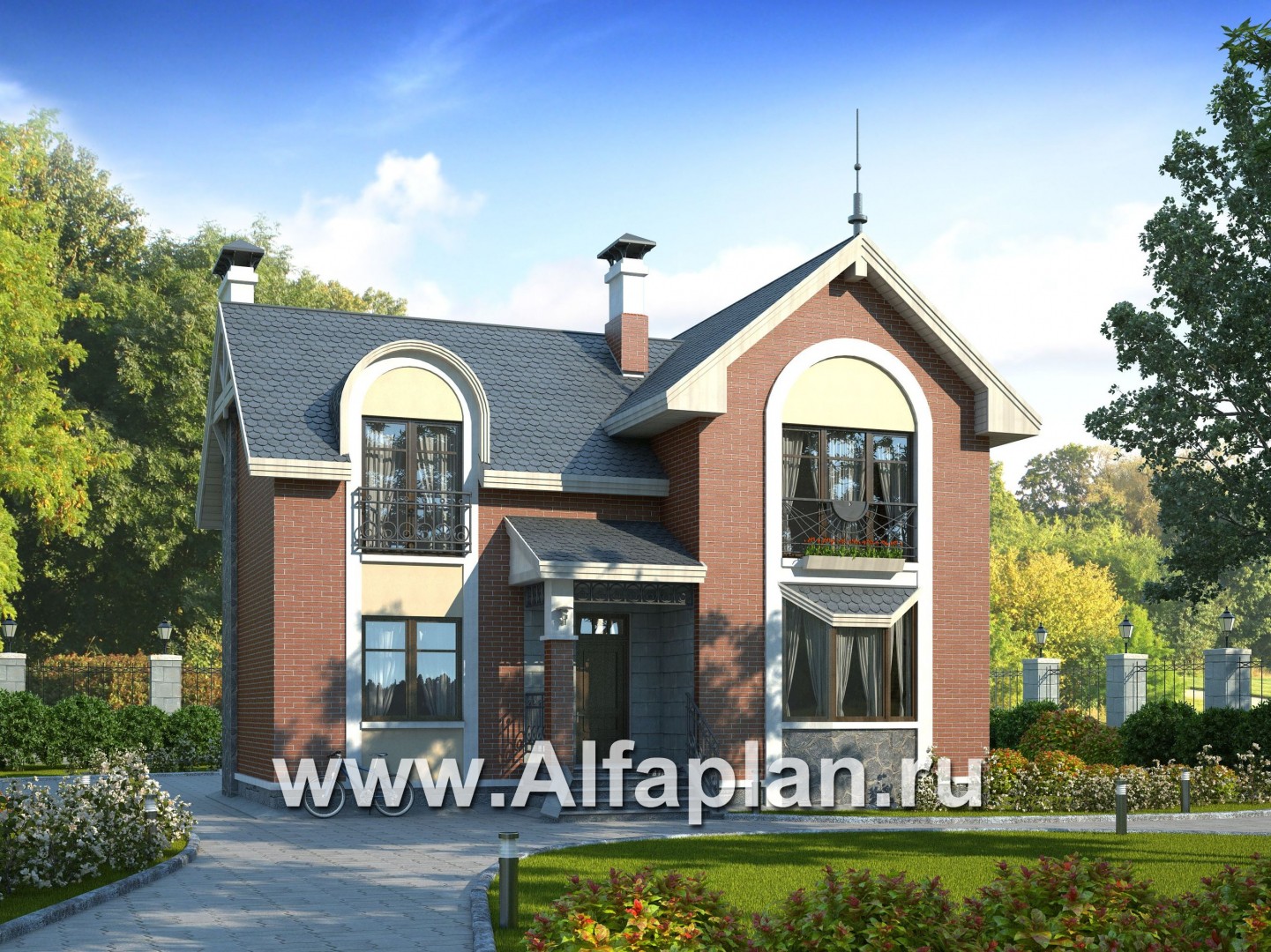 Проекты домов Альфаплан - «Фантазия» - компактный дом для небольшого участка - основное изображение