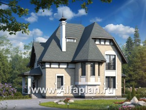 «Вианден» - проект дома с мансардой, с террасой, в стиле замка
