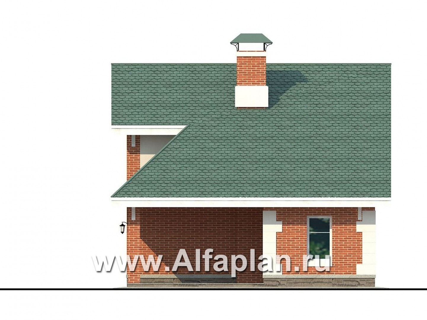 Проекты домов Альфаплан - Гараж со студией в мансарде - изображение фасада №2