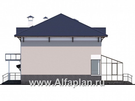 «Четыре сезона» - проект двухэтажного дома, со вторым светом, с террасой и с гаражом, с эффектной планировкой - превью фасада дома