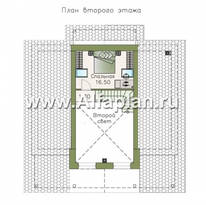 Проекты домов Альфаплан - «Моризо» - шале с двусветной гостиной - превью плана проекта №2